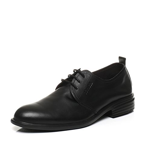 Bata/拔佳夏季专柜同款时尚简约商务正装黑色牛皮男单鞋85L01BM7