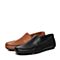 Bata/拔佳夏季专柜同款棕色时尚休闲套脚牛皮乐福鞋男单鞋A8S18BM7
