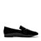 Bata/拔佳春季黑色专柜同款时尚金属装饰漆皮牛皮女单鞋668-8AM7