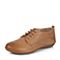 Bata/拔佳秋季专柜同款棕色舒适平跟羊皮女休闲鞋(软)AM829CM7