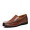 Bata/拔佳秋季专柜同款棕色圆头平跟牛皮乐福鞋男单鞋1-137CM7