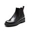 Bata/拔佳冬专柜同款黑色粗跟雕花切尔西靴女短靴AU446DD7