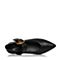Bata/拔佳秋专柜同款黑色尖头低跟小v口羊绒皮玛丽珍鞋女单鞋33-09CQ7