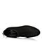 Bata/拔佳冬专柜同款黑色圆头方跟羊绒皮及踝靴女短靴828-1DD7