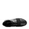 Bata/拔佳冬专柜同款黑色圆头平跟牛皮情侣鞋女休闲鞋629-1DM7
