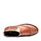 Bata/拔佳冬专柜同款棕色圆头方跟英伦风牛皮切尔西女短靴118-2DD7