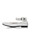 Bata/拔佳2018春专柜同款白色尖头低跟绵羊皮玛丽珍浅口女单鞋AYL12AQ8