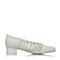 Bata/拔佳2018春专柜同款白色优雅尖头时尚编织浅口女单鞋AZ608AQ8