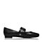 Bata/拔佳2018春专柜同款黑色复古方头绵羊皮玛丽珍鞋女单鞋AN409AQ8