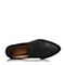 Bata/拔佳2018春专柜同款黑色拼接尖头方跟套脚绵羊皮女单鞋ACL20AM8