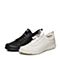 Bata/拔佳2018春专柜同款白色圆头平跟运动休闲牛皮男单鞋87U01AM8