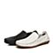 Bata/拔佳2018春专柜同款白色圆头平跟套脚牛皮乐福鞋男单鞋A9N92AM8