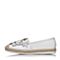 Bata/拔佳2018春专柜同款白色立体花朵舒适休闲平跟牛皮女单鞋AS727AM8