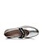 Bata/拔佳2018春专柜同款银色时尚休闲布条装饰浅口牛皮女单鞋2-605AQ8