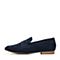 Bata/拔佳2018春专柜同款蓝色圆头方跟套脚羊绒皮乐福鞋女单鞋20-10AM8