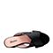 Bata/拔佳2018夏新专柜同款黑色时尚粗高跟OL通勤胎牛皮革女凉拖鞋AEC10BT8