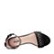 Bata/拔佳2018夏新专柜同款黑色时尚编织优雅OL通勤女凉鞋AEC08BL8