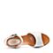 Bata/拔佳2018夏新品专柜同款浅灰色木纹坡跟优雅上班羊皮女凉鞋APJ08BL8