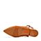 Bata/拔佳2018夏新专柜同款棕黄色优雅尖头编织OL通勤女凉鞋AI365BH8