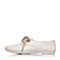 Bata/拔佳2018夏新专柜同款白色丝带舒适休闲羊皮革女单鞋AXF42BM8