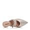 Bata/拔佳2018夏新专柜同款浅金色尖头羊皮革珍珠穆勒鞋女凉鞋AI362BH8