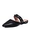 Bata/拔佳2018夏新专柜同款黑色尖头羊皮革珍珠穆勒鞋女凉鞋AI362BH8