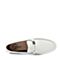 Bata/拔佳2018夏新专柜同款白色圆头平跟舒适牛皮革乐福鞋男单鞋A8S97BM8