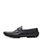 Bata/拔佳2018夏新专柜同款黑色圆头平跟舒适牛皮革乐福鞋男单鞋A8S97BM8