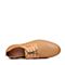 Bata/拔佳2018夏新专柜同款棕色圆头方跟系带商务牛皮革男单鞋87E05BM8