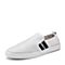Bata/拔佳2018夏新专柜同款白色时尚休闲套脚平跟牛皮革男单鞋87P01BM8