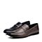 Bata/拔佳2018夏新专柜同款黑色方头低跟套脚商务牛皮革男单鞋87D03BM8