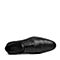 Bata/拔佳2018夏新专柜同款黑色雕花英伦风方跟系带牛皮革男单鞋83E12BM8