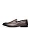 Bata/拔佳2018夏新专柜同款灰色方头低跟套脚商务牛皮革男单鞋87D03BM8