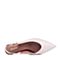 Bata/拔佳2018新款专柜同款米色羊皮革尖头细高跟后空女凉鞋ADL02BH8