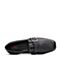 Bata/拔佳2018秋新专柜同款黑色方头低跟羊皮革乐福女单鞋ABM28CM8