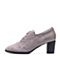 Bata/拔佳2018秋新专柜同款灰色粗高跟羊绒皮革女单鞋ACF20CM8