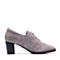 Bata/拔佳2018秋新专柜同款灰色粗高跟羊绒皮革女单鞋ACF20CM8