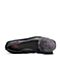 Bata/拔佳2018秋新款专柜同款羊皮革黑色方头平底毛球浅口女单鞋ABM06CQ8