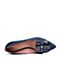 Bata/拔佳2018秋新专柜同款深兰色优雅尖头细高跟羊绒皮革浅口女单鞋AAJ08CQ8