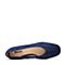 Bata/拔佳2018秋新款专柜同款蓝色羊绒皮革粗跟浅口奶奶鞋女单鞋96B-5CQ8