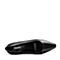 Bata/拔佳2018秋新款专柜同款黑色胎牛皮革粗中跟浅口女单鞋78A-1CQ8