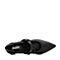 Bata/拔佳2018秋新款专柜同款黑色一字带浅口粗高跟玛丽珍女单鞋AJD02CQ8