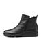 Bata/拔佳2018冬新款专柜同款黑色羊皮革坡跟及踝靴女短靴AV547DD8