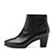 Bata拔佳冬新款专柜同款黑色粗高跟通勤绵羊皮革女短靴ABA46DD8
