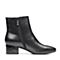 Bata/拔佳2018冬新款专柜同款黑色牛皮革通勤女靴短靴XBQ05DD8