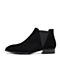 Bata/拔佳2018冬新款专柜同款黑色羊绒皮革女皮靴切尔西靴及踝靴RBT01DD8