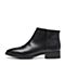 Bata/拔佳2018冬新款专柜同款黑色牛皮革女皮靴及踝靴RBY07DD8