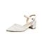 Bata仙女时装凉鞋2020夏商场新款尖头网纱羊皮中高粗跟鞋91736BA0