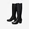 Bata长筒靴女2020冬商场新款英伦真皮中高粗跟过膝时装靴AQ780DG0
