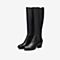 Bata长筒靴女2020冬商场新款英伦真皮中高粗跟过膝时装靴AQ780DG0